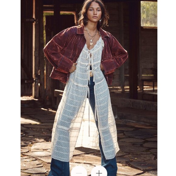 NWT - Free People Micah Maxi Ivory Top - Size M - Picture 2 of 9